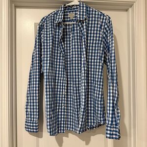 J. Crew Blue and White Gingham Men's Shirt